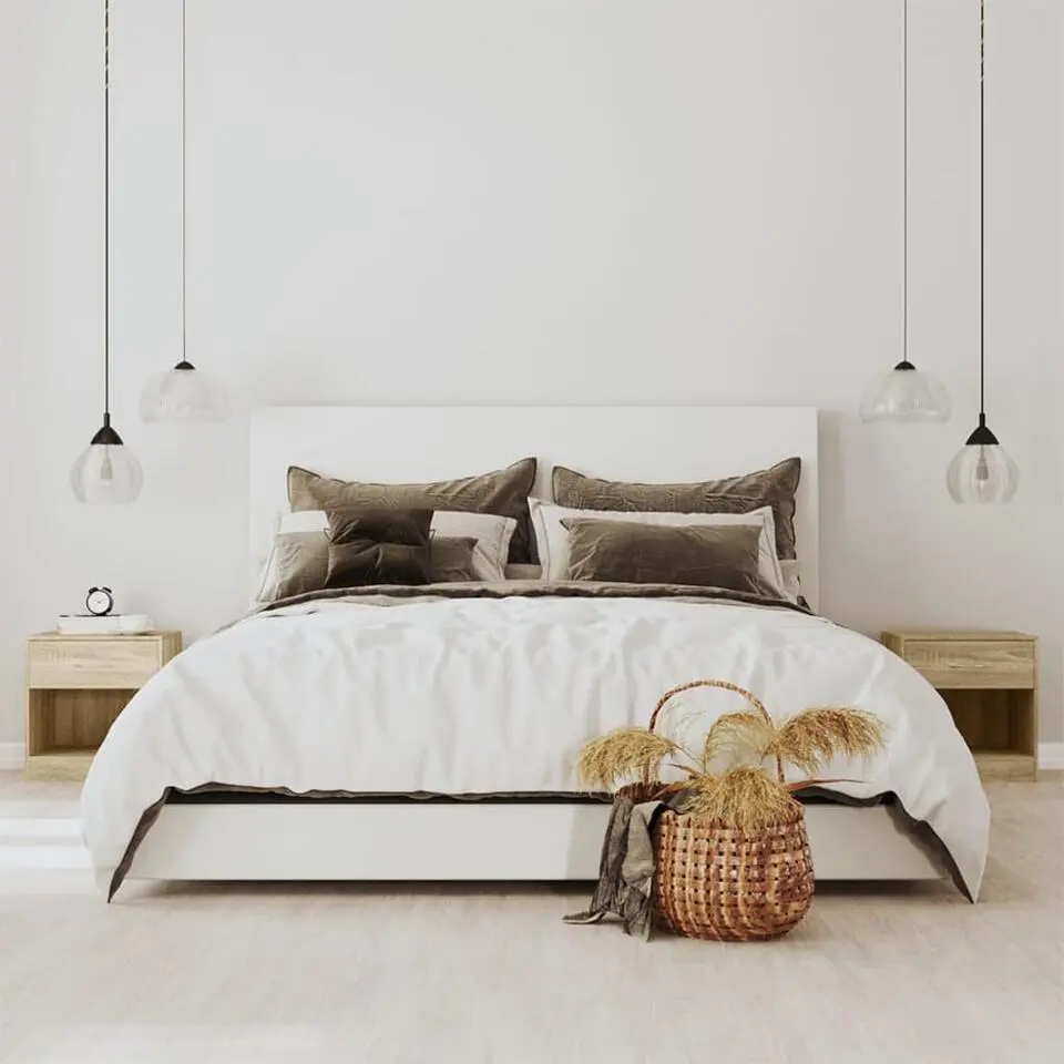 vidaXL - Nachtkastje - Bruin - Bewerkt hout - 2 stuks