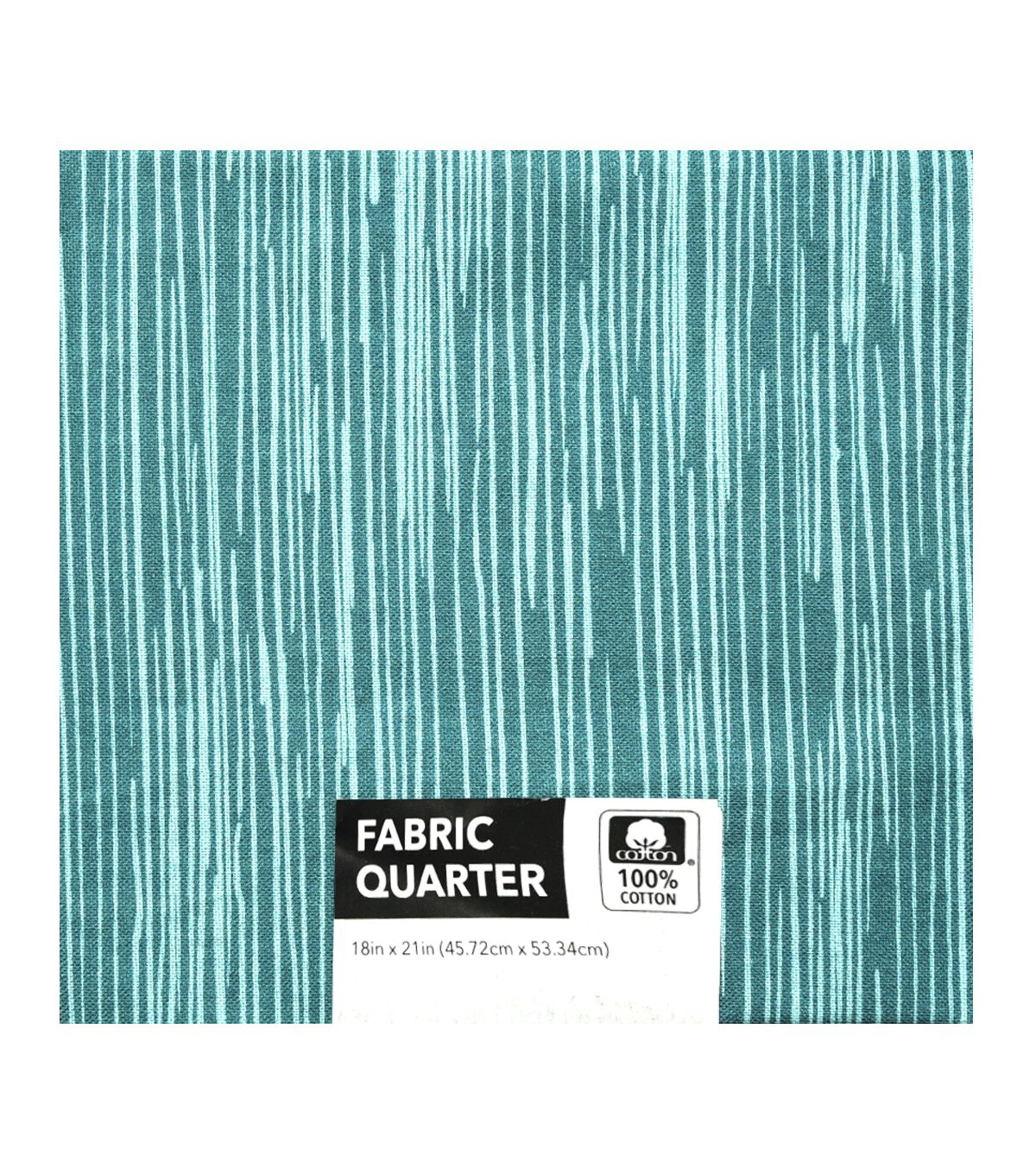 18 x 21 Teal Striped Cotton Fabric Quarter 1pc by Keepsake Calico