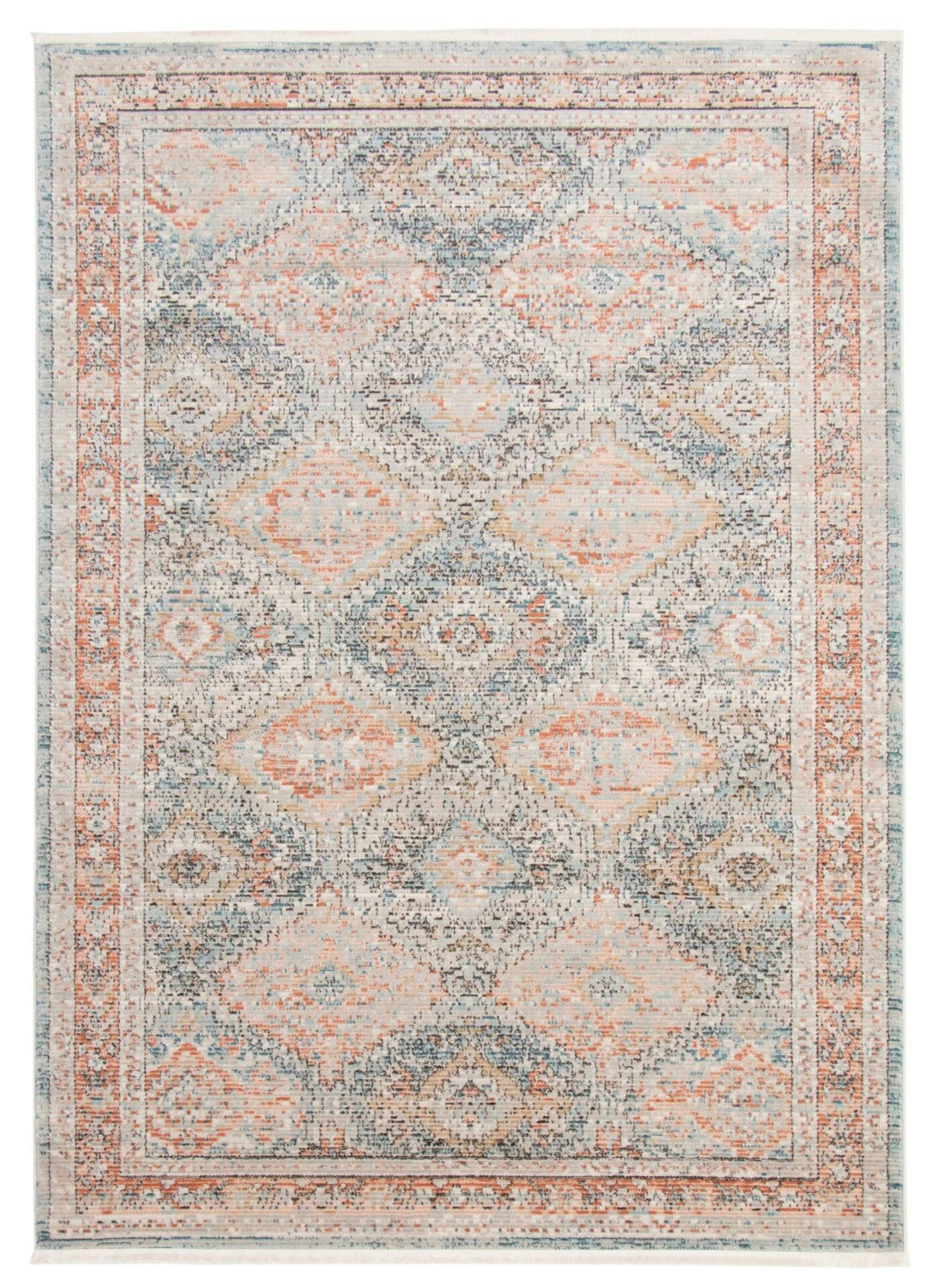 ECARPET Rhapsody Indoor Area Rug, Blue/Copper, Assorted Sizes