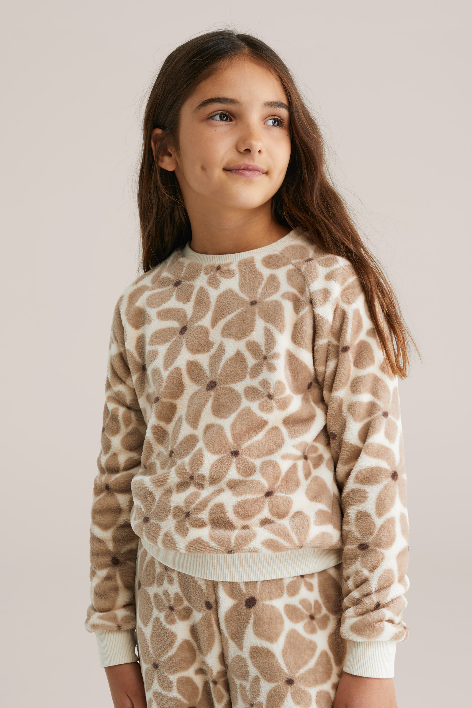 Meisjes fleecepyjama met print