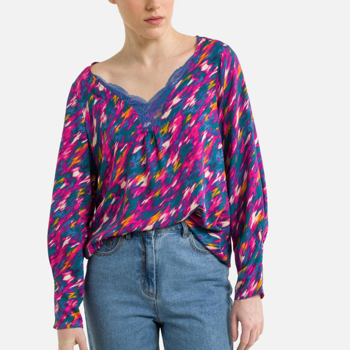 Blouse imprimée, col V