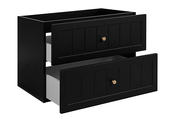 Meuble sous lavabo de style classique, noir, 80 x 57 x 46 cm