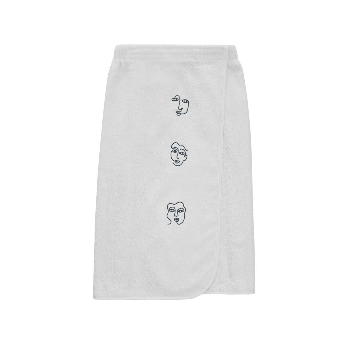 VISAGES - Paréo de bain en coton Blanc Taille unique