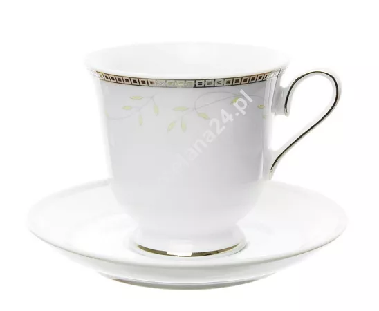 Filiżanka ze spodkiem do kawy 0,25 L / 14,5 cm Ćmielów - Astra B601 MARZENIE PLATYNOWE Gift Box