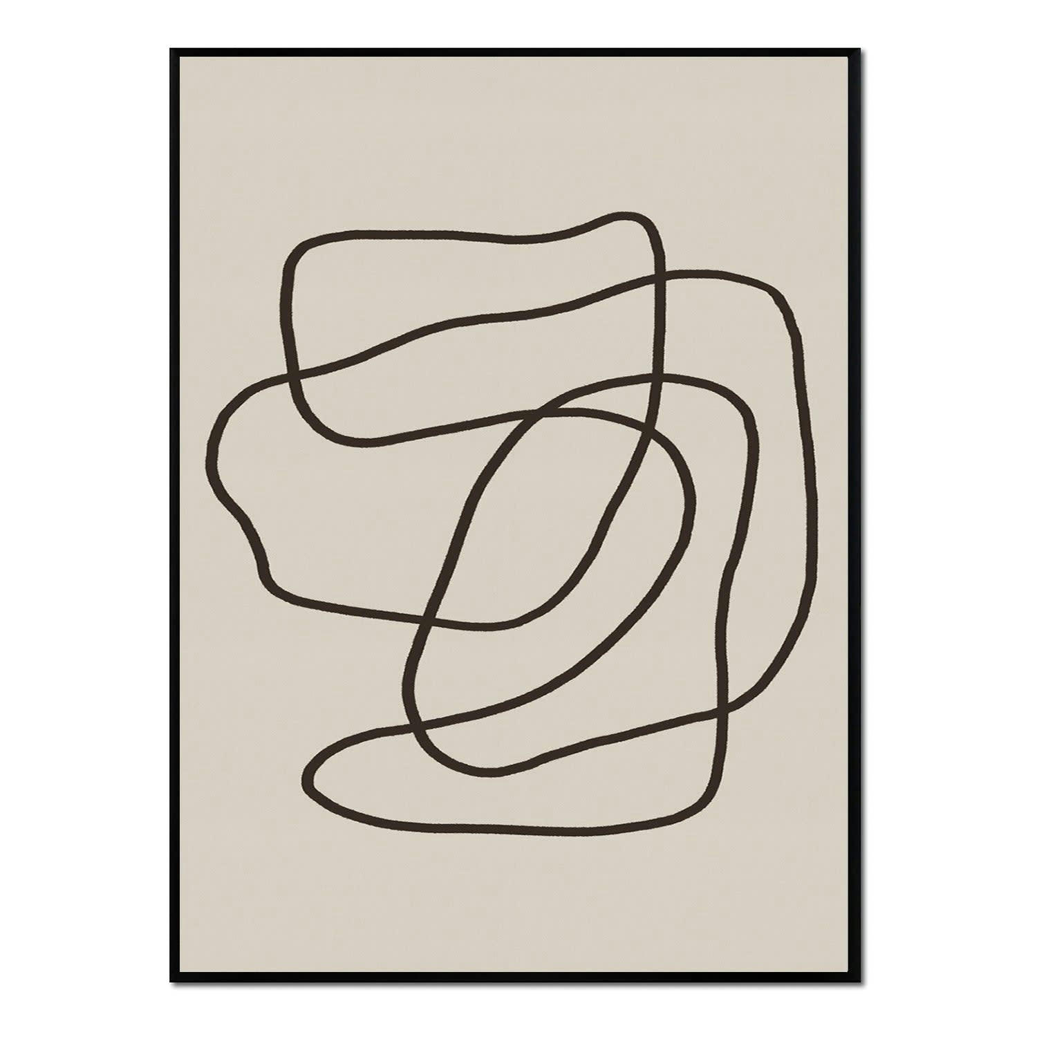 MINIMALISMO - Affiche avec cadre noir -  lignes minimalistes - 30x40