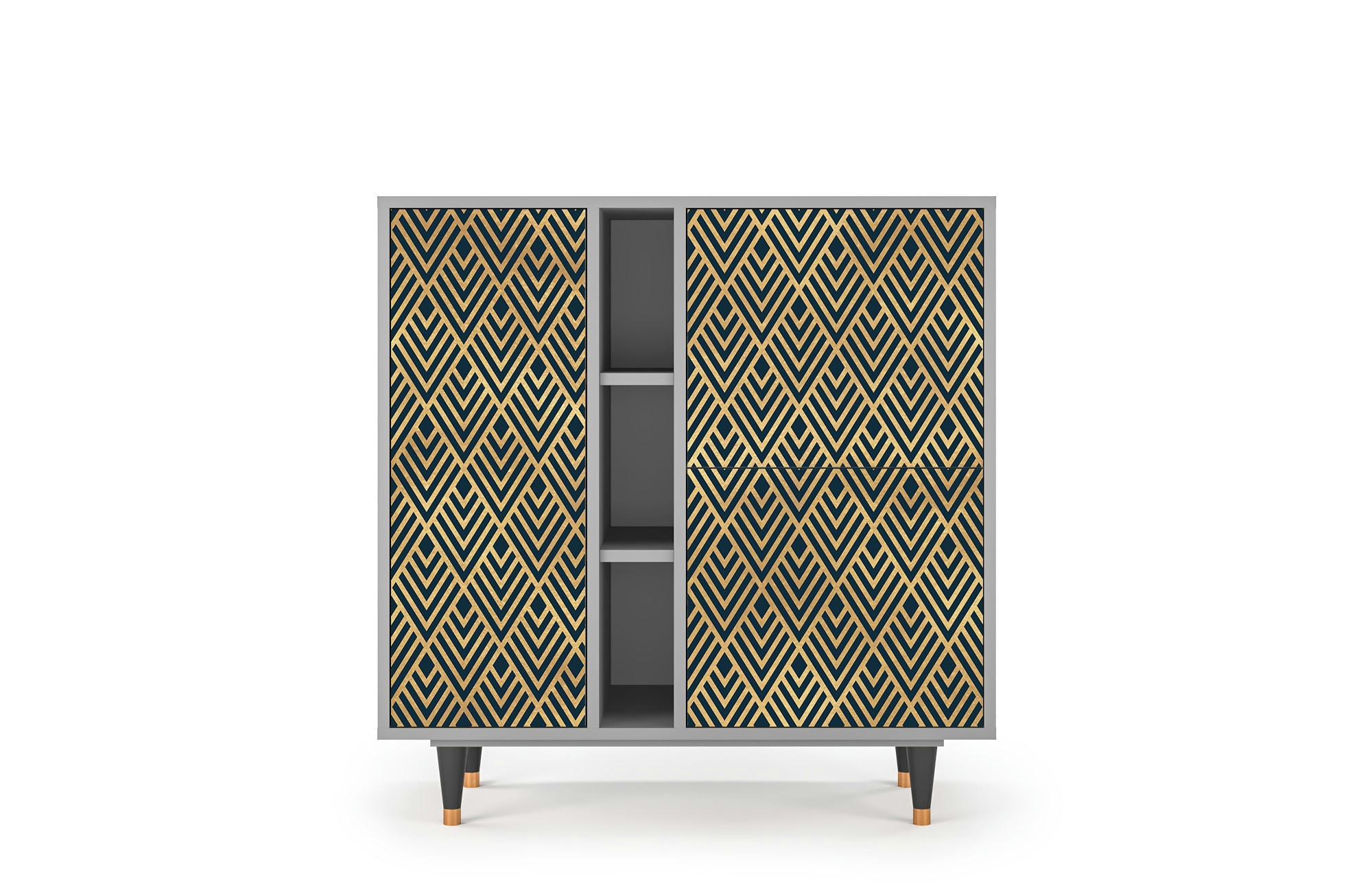 EGYPT TRIANGLES - Buffet  bleu 3 portes L 94 cm