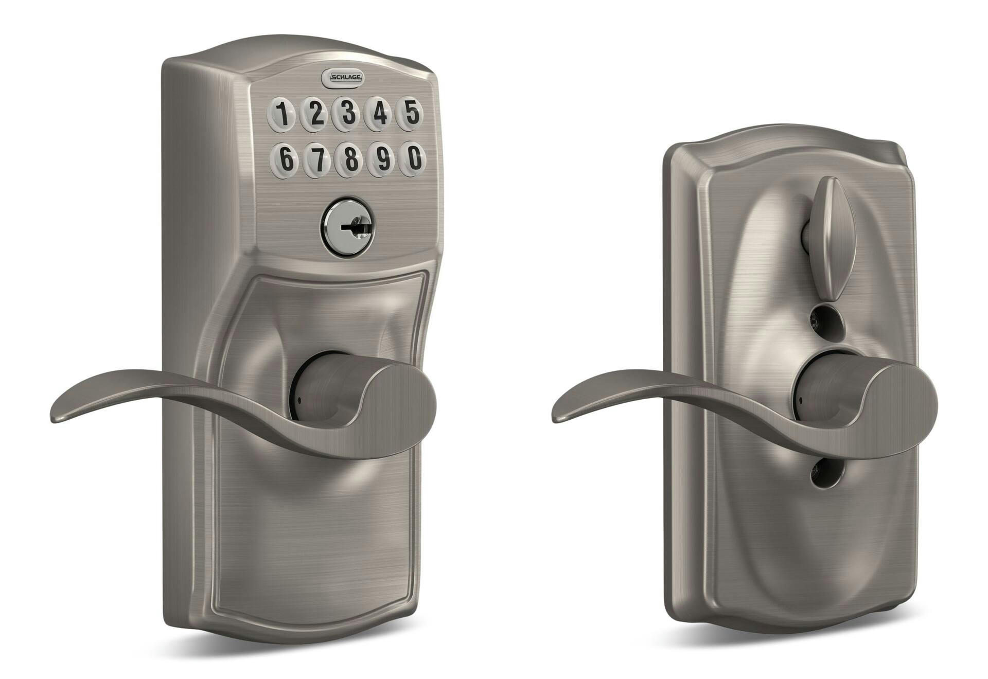Schlage Electronic Keypad Deadbolt Door Lock with Lever, Satin Nickel