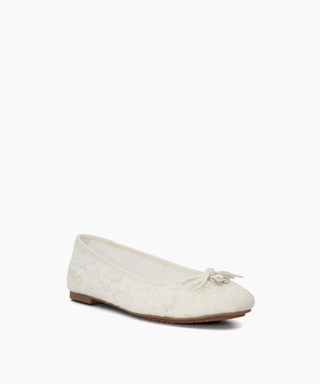 Heartstring Ivory - Lace Wedding Ballet Pumps