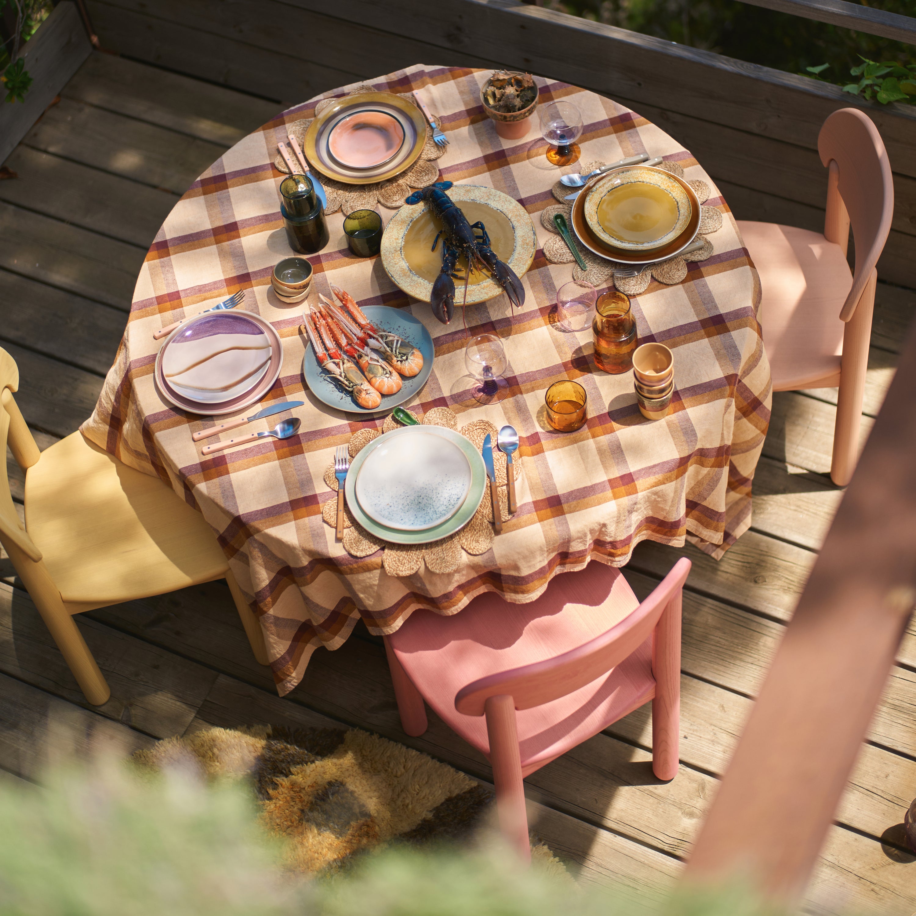 HKliving 70's Ceramics Bord Ø 22 cm - Set van 2 - Paradise