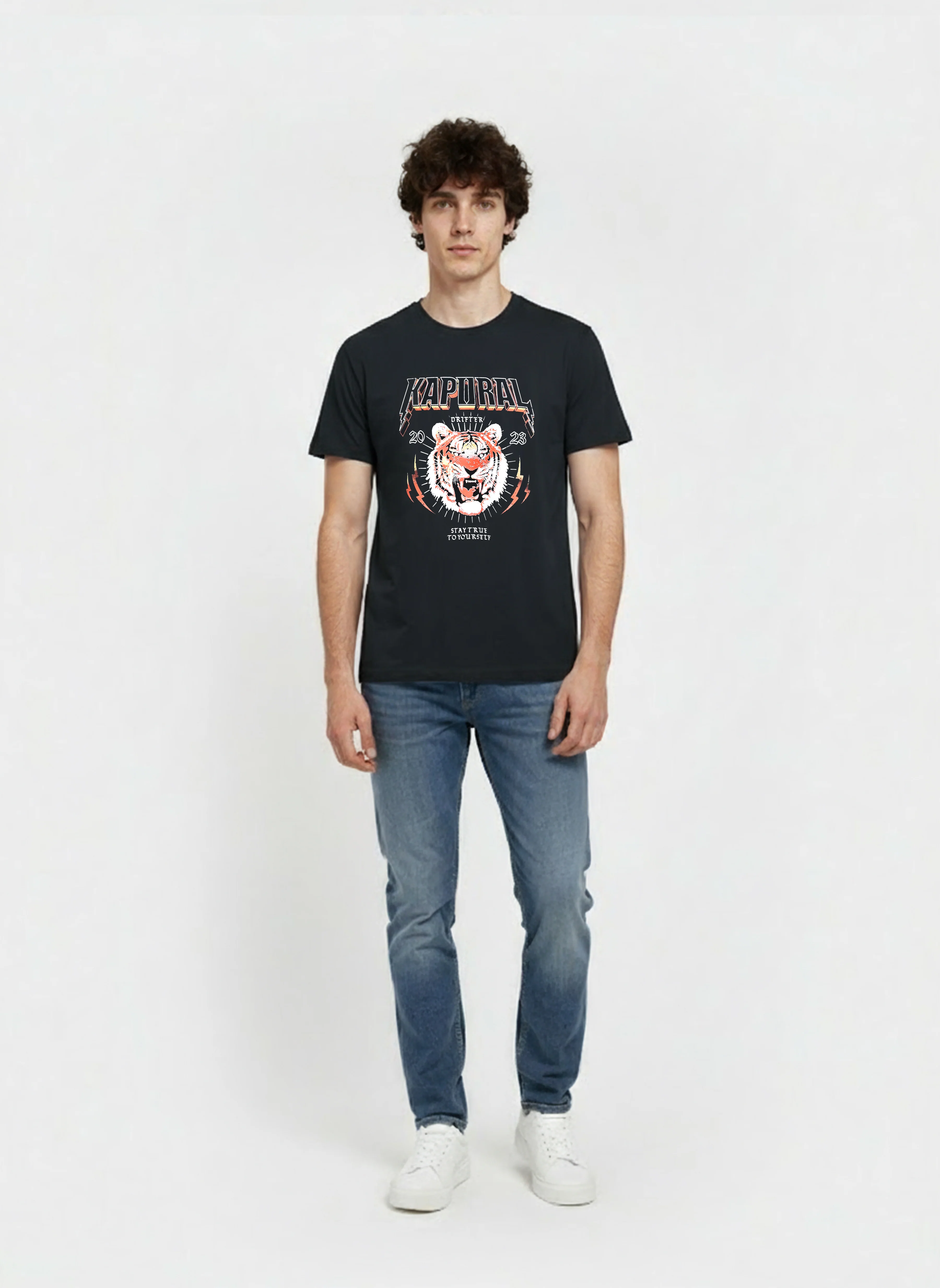 T-shirt manches courtes regular noir coton COSTO