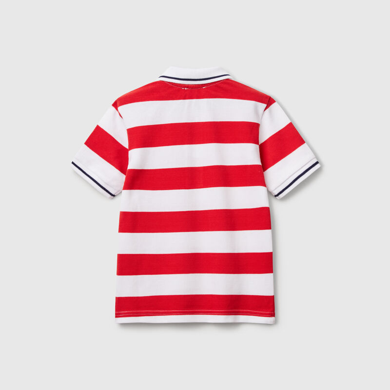 Striped short sleeve polo shirt