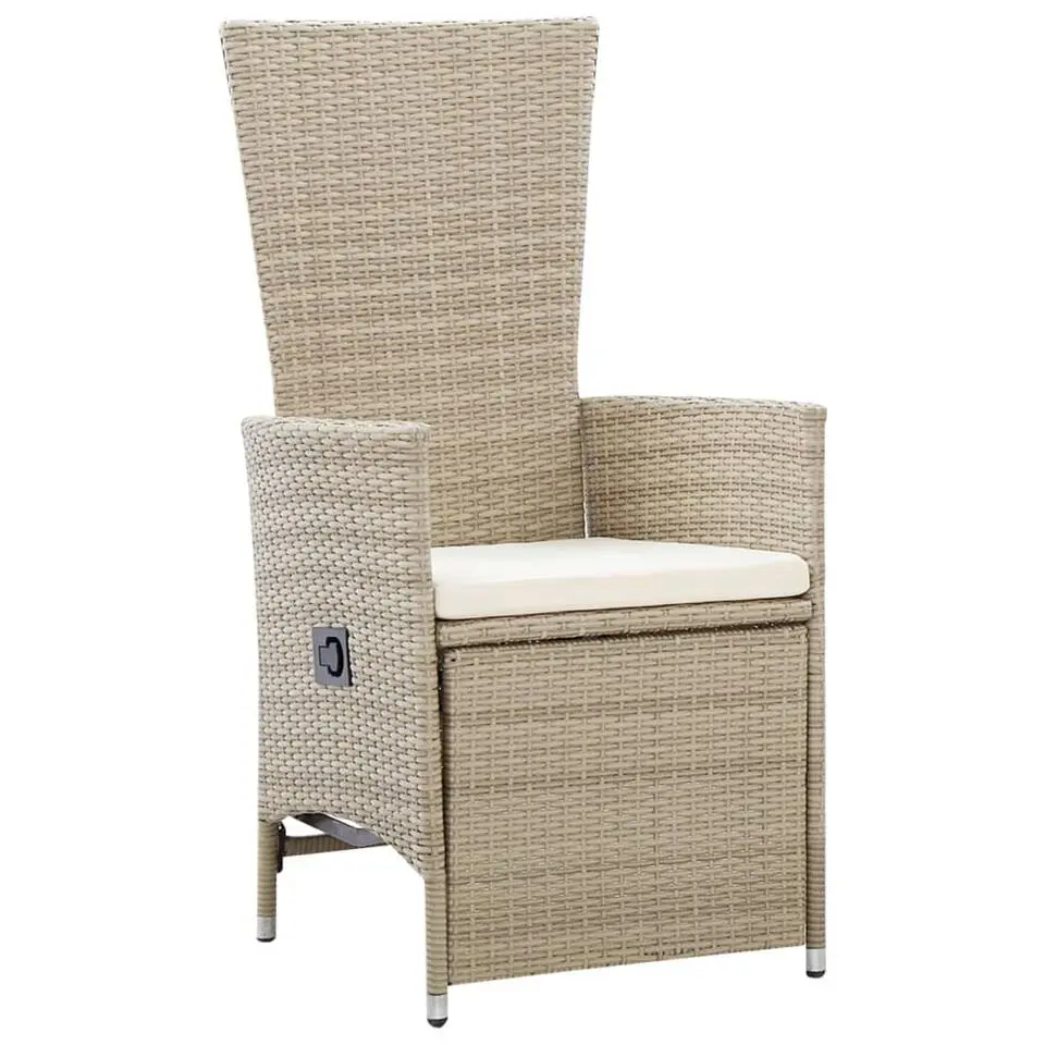 vidaXL - Tuinstoelen - Beige - Poly rattan - 2 stuks - Met kussens