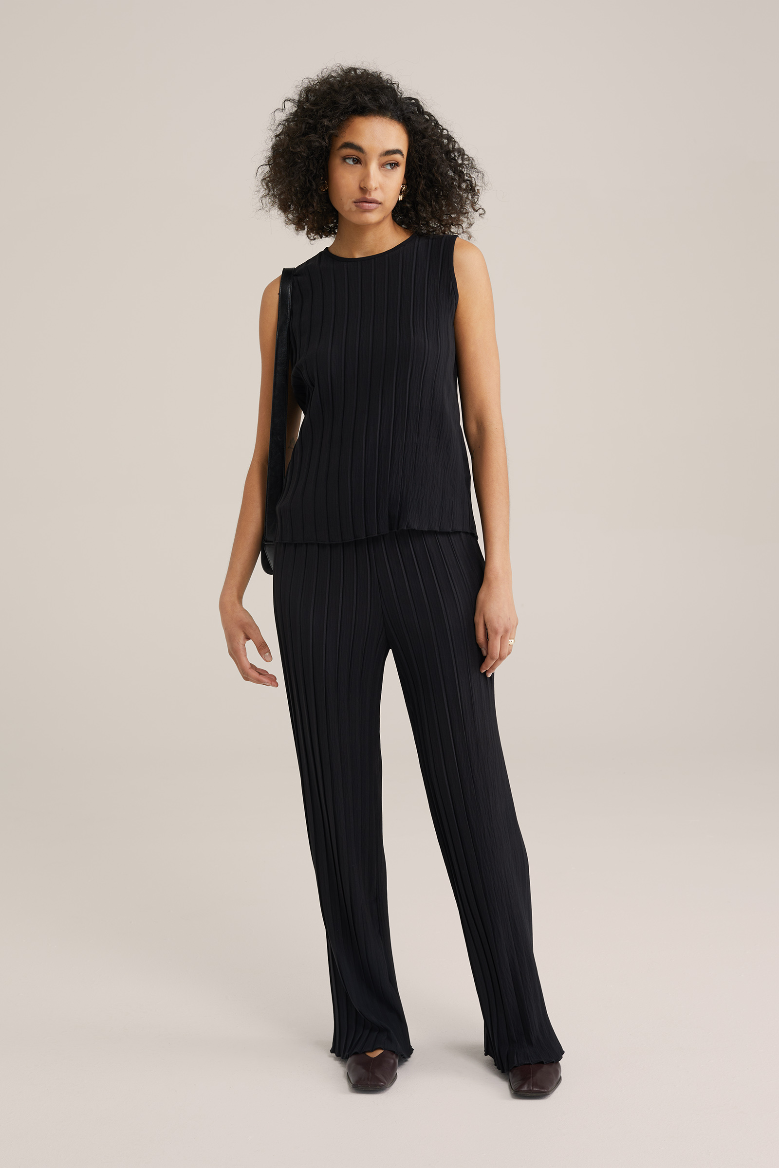 Dames Relaxed fit pliss&eacute;broek