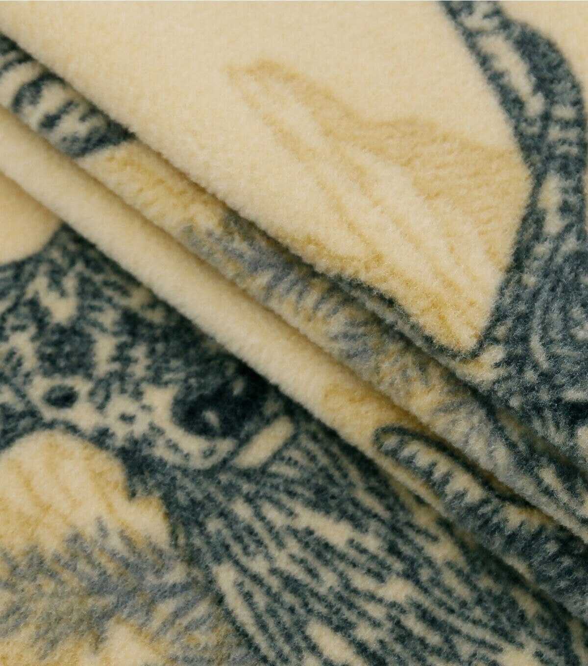 Deer & Mountains on Gold Anti Pill Fleece Fabric