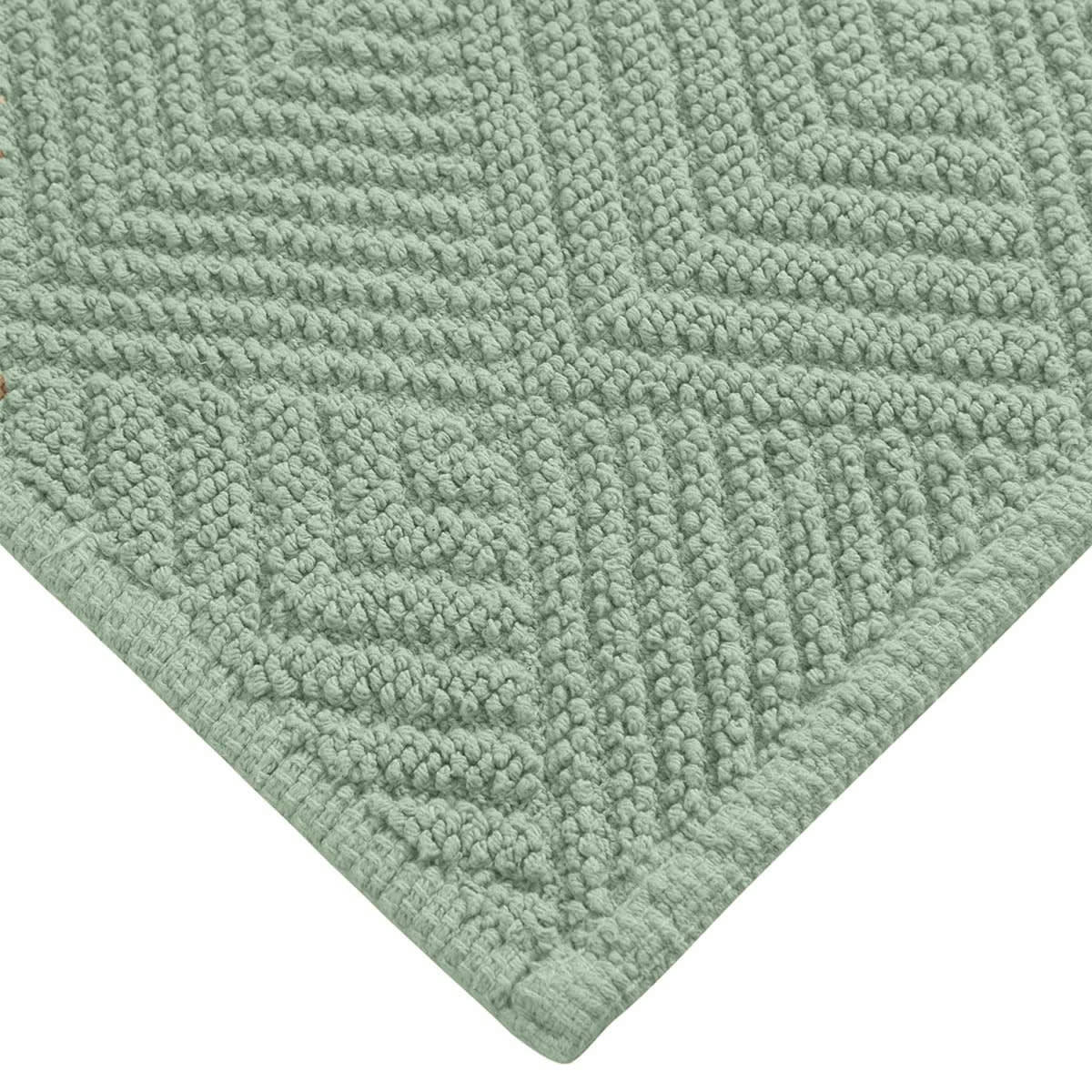PUNTO DESIGN - Tapis en coton antidérapant 1350 g/m²  sauge 60x100 cm