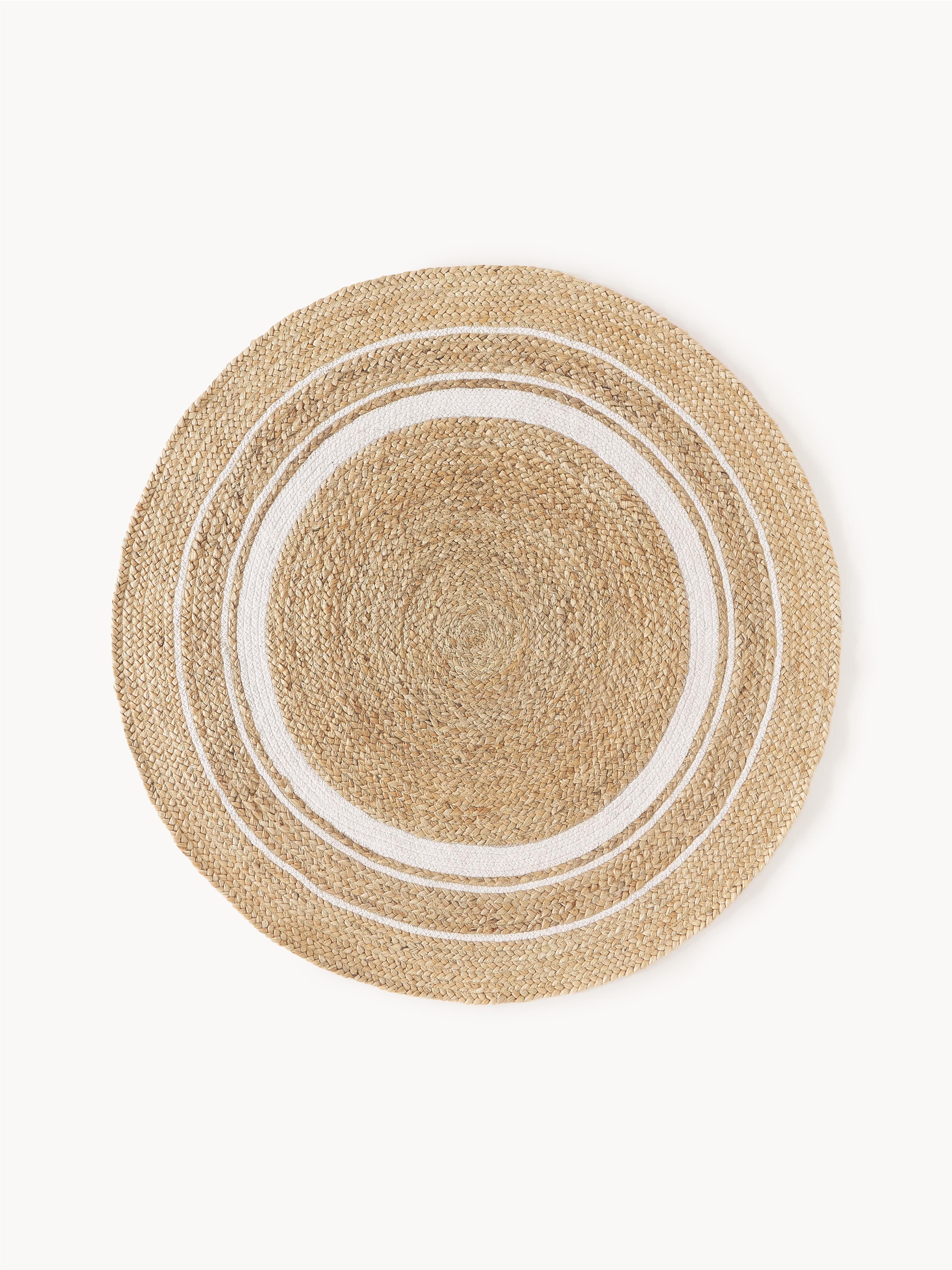 Runder Jute-Teppich Clover, handgefertigt