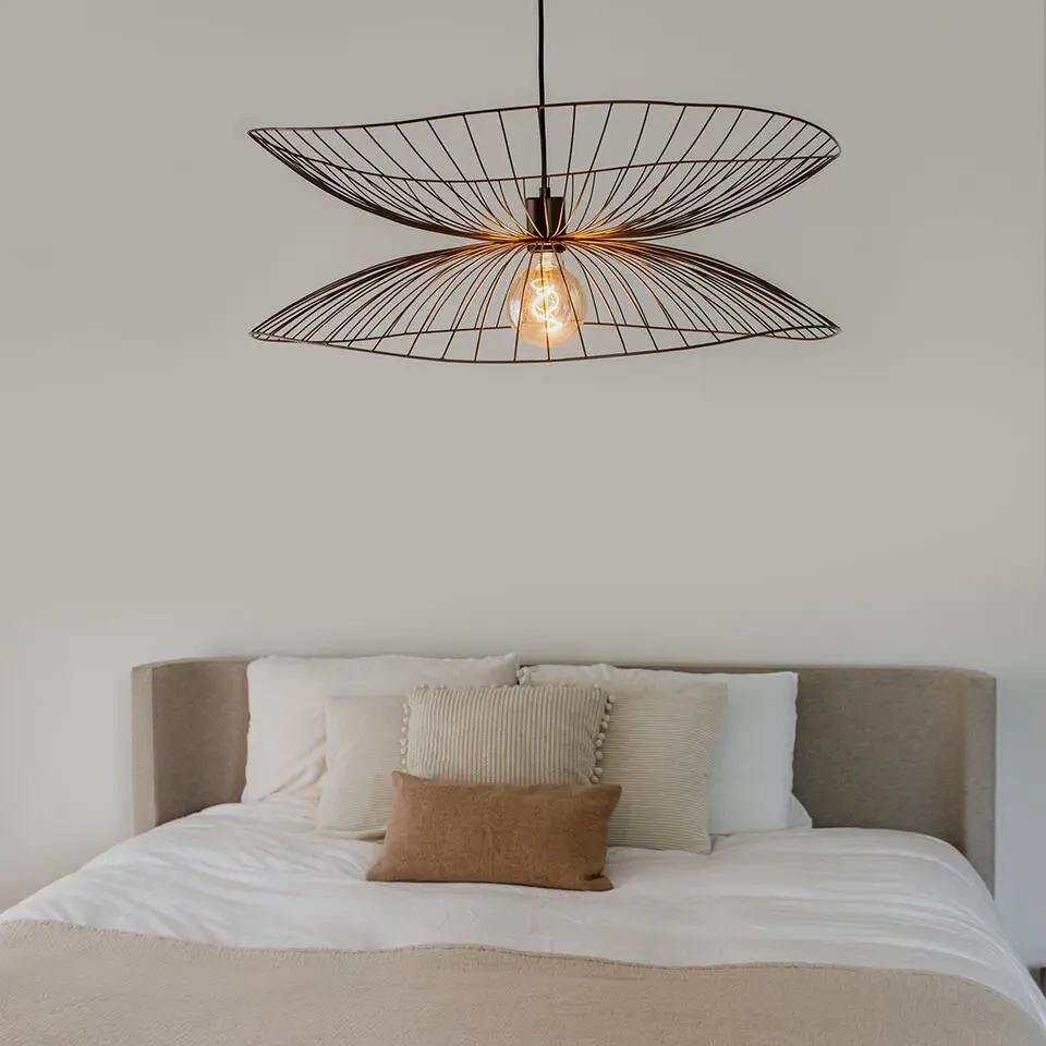 Qazqa hanglamp pua bronskleurig e27