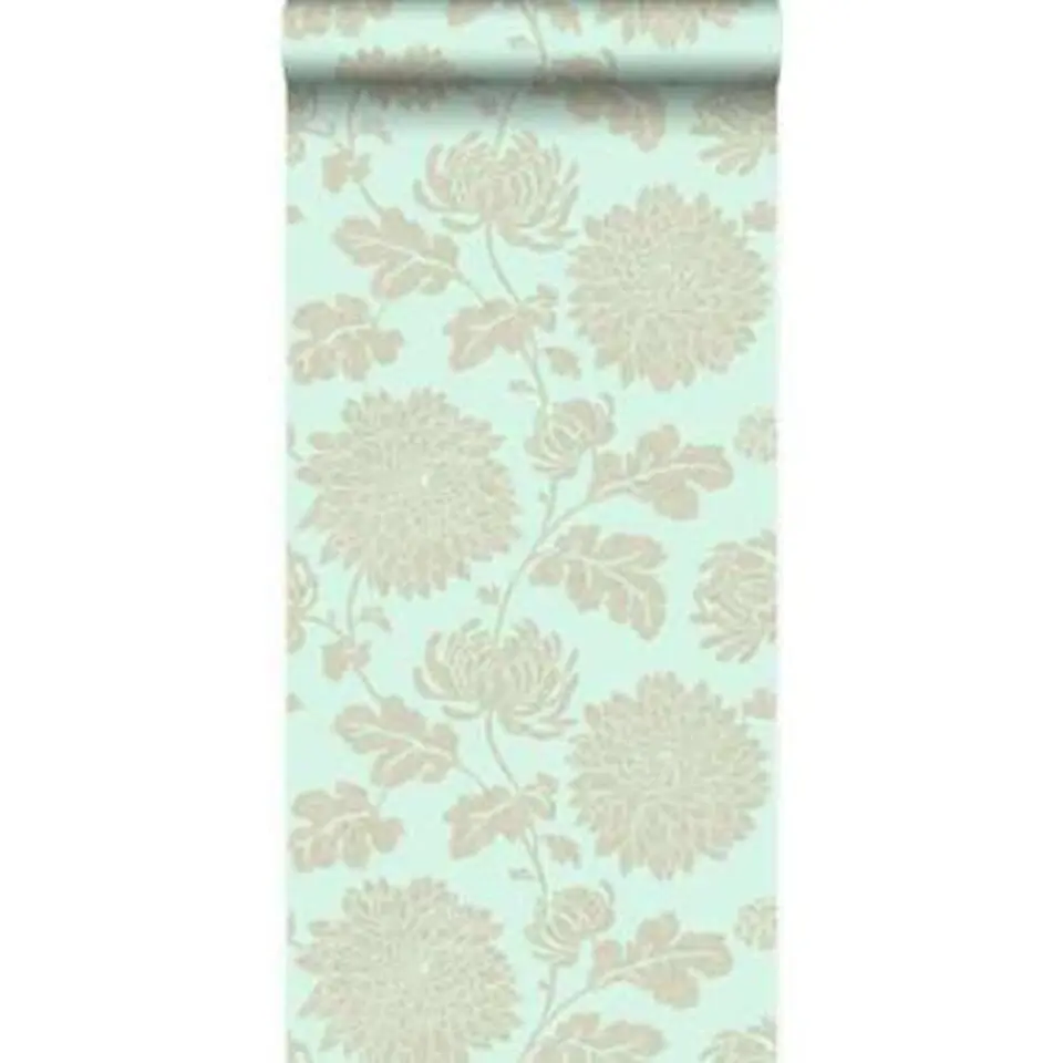 Origin behang - bloemen - celadon groen - 53 cm x 10,05 m