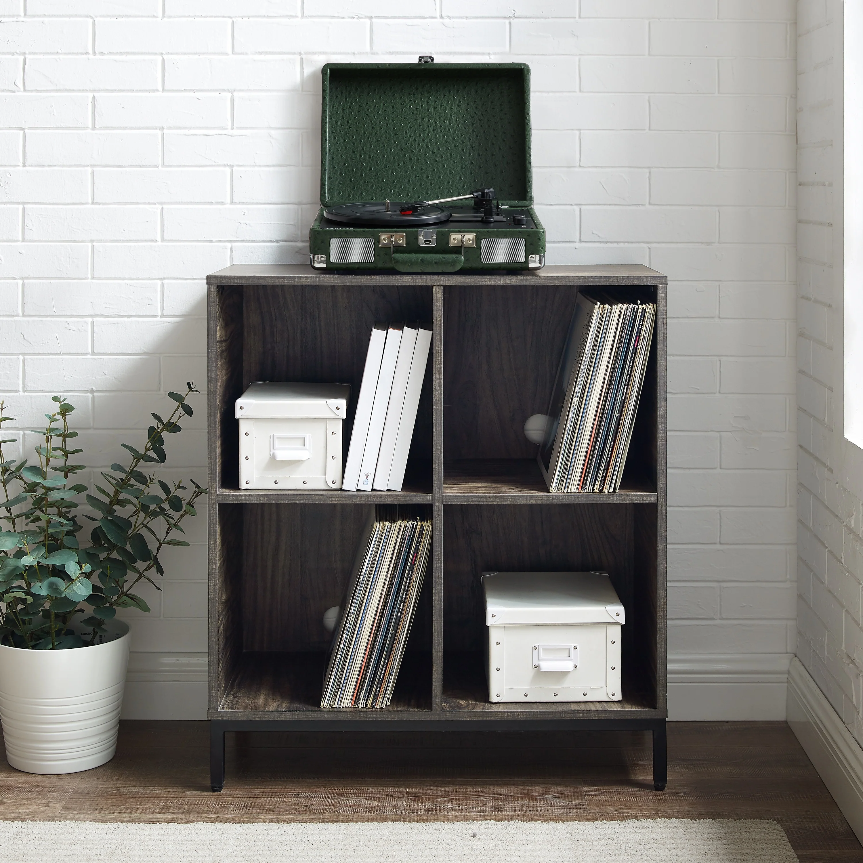 Crosley Jacobsen Record Storage Cube Bookcase - 28.5 W x 13.5 D x 33 H