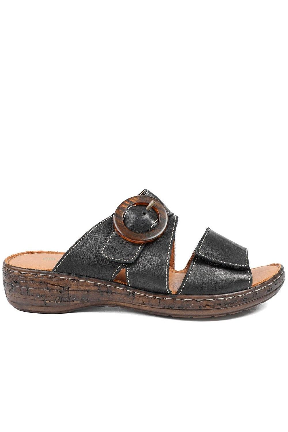 Pavers Wide Fit Leather Adjustable Fasten Sandals