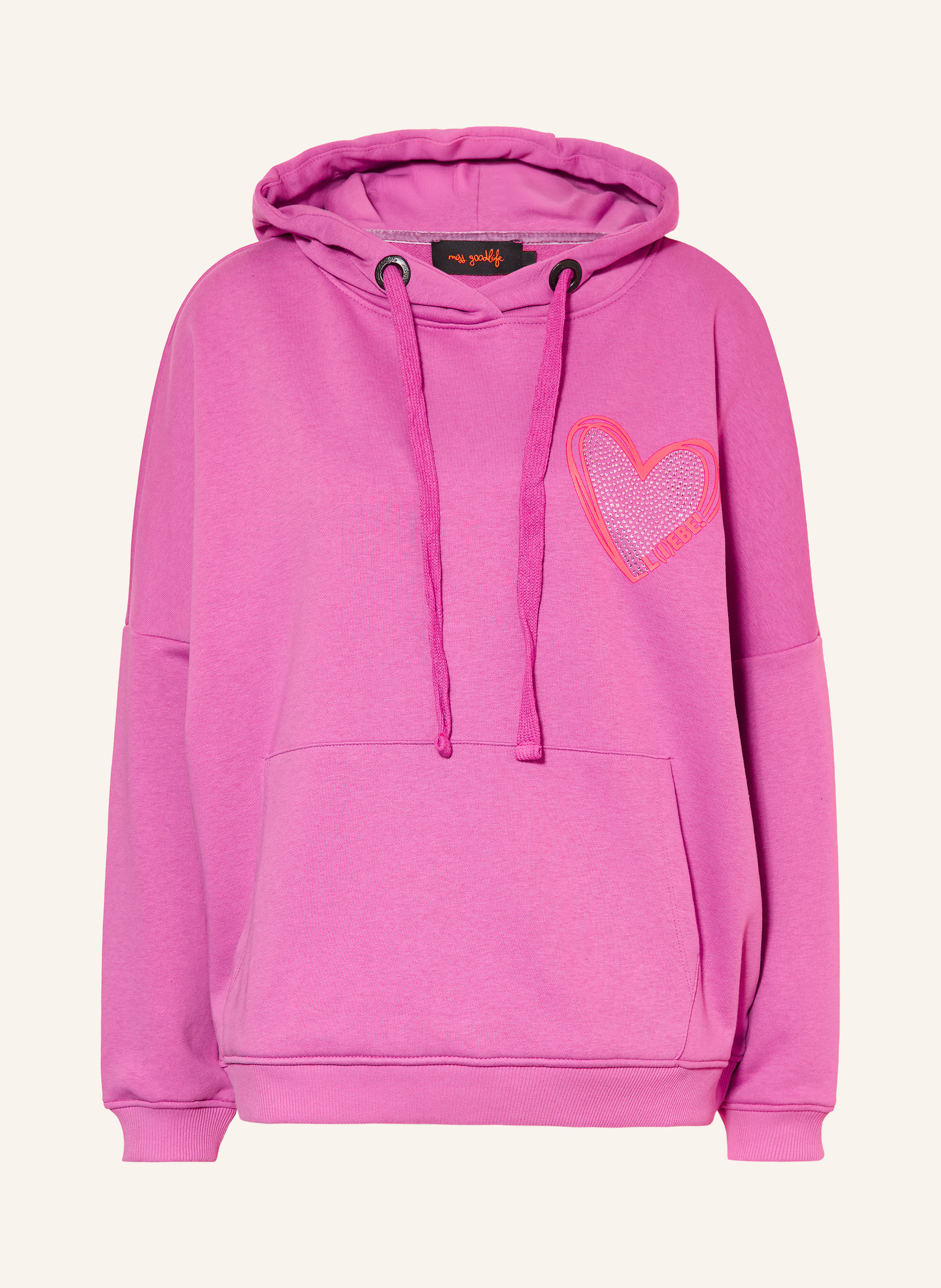 miss goodlife Hoodie mit Schmucksteinen