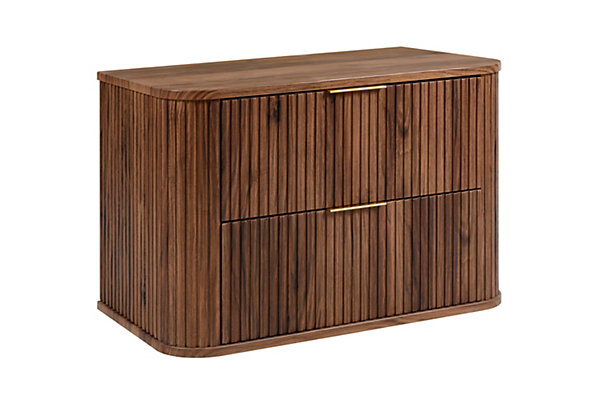 Meuble vasque suspendu pour salle de bain, chêne noyer, 80,4 x 51,7 x 41,5 cm