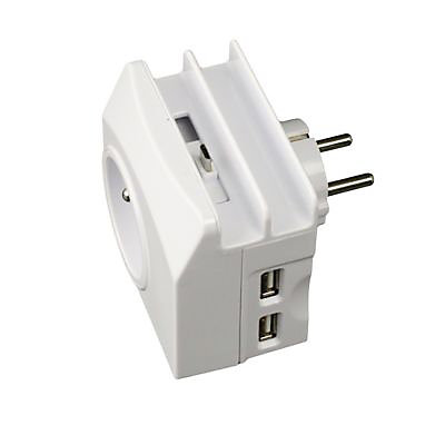 Chargeur universel 2 USB 1 prise 2 ports   Terre 16A Enexo