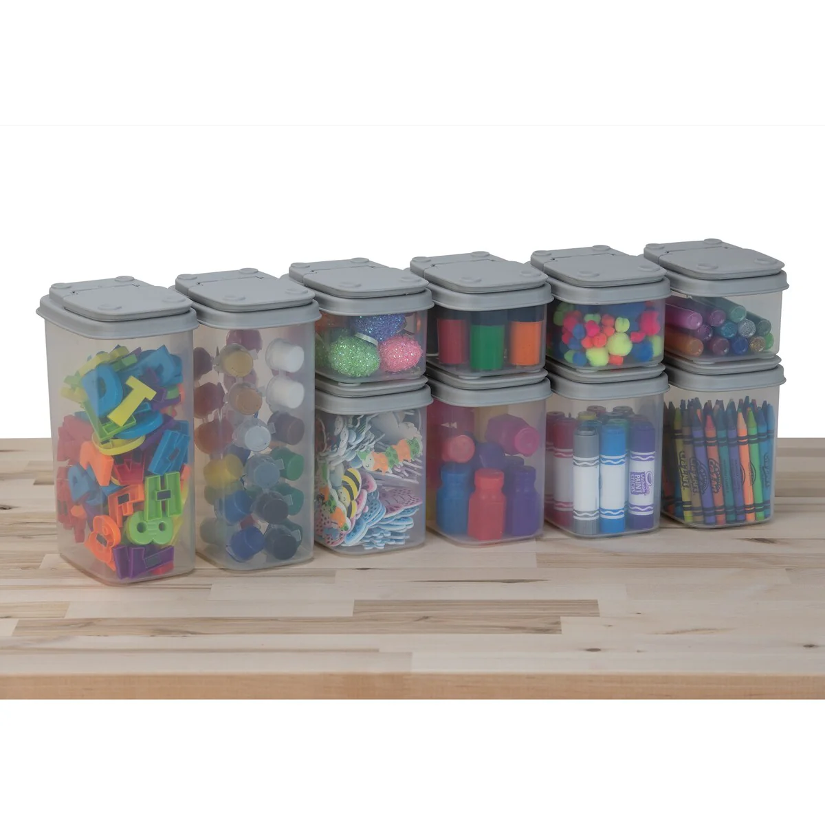 Buddeez Multi-size Stacking Bins with Flip Lids Plastic (Set of 10)