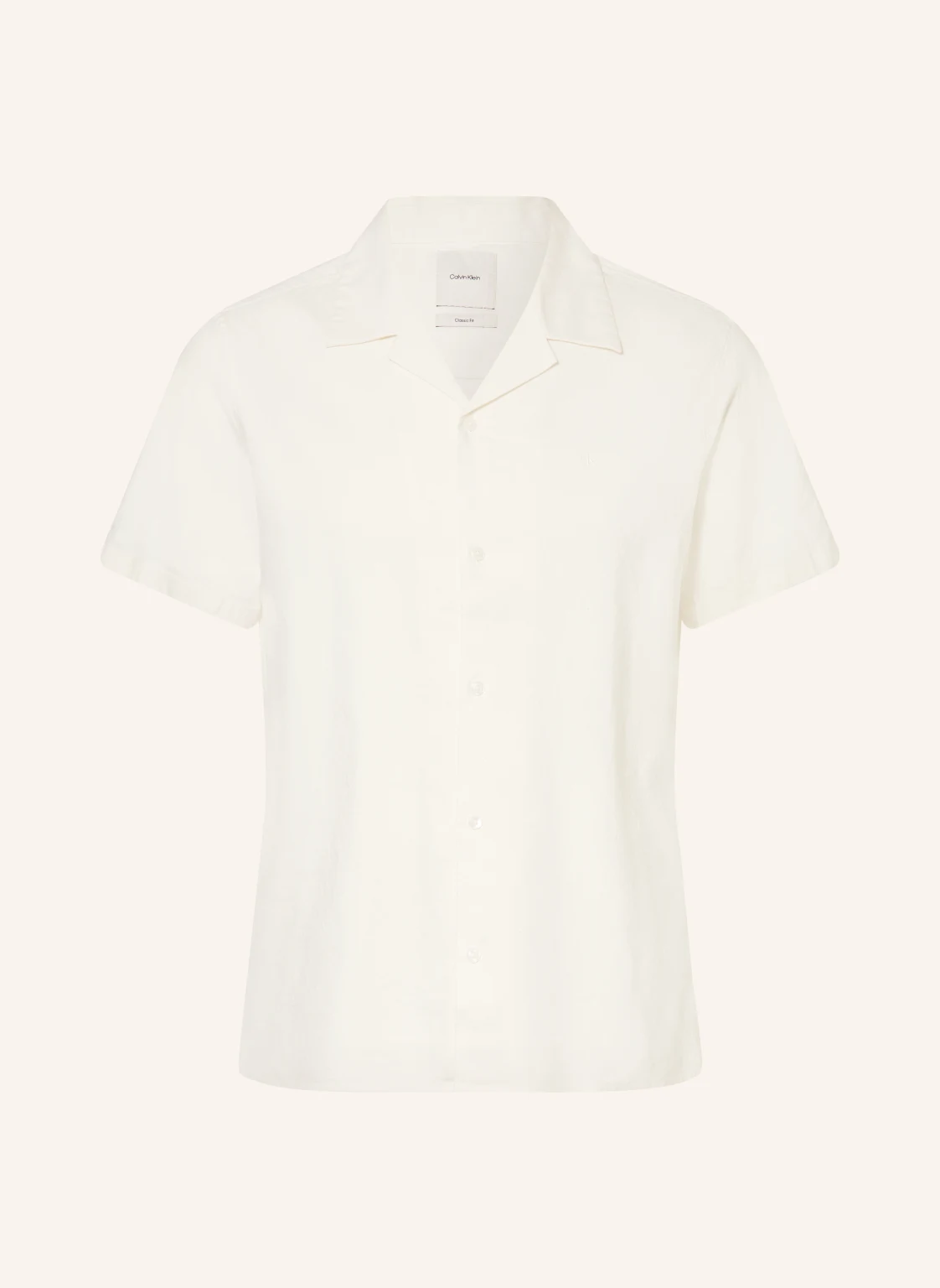 Calvin Klein Kurzarmhemd Classic Fit mit Leinen