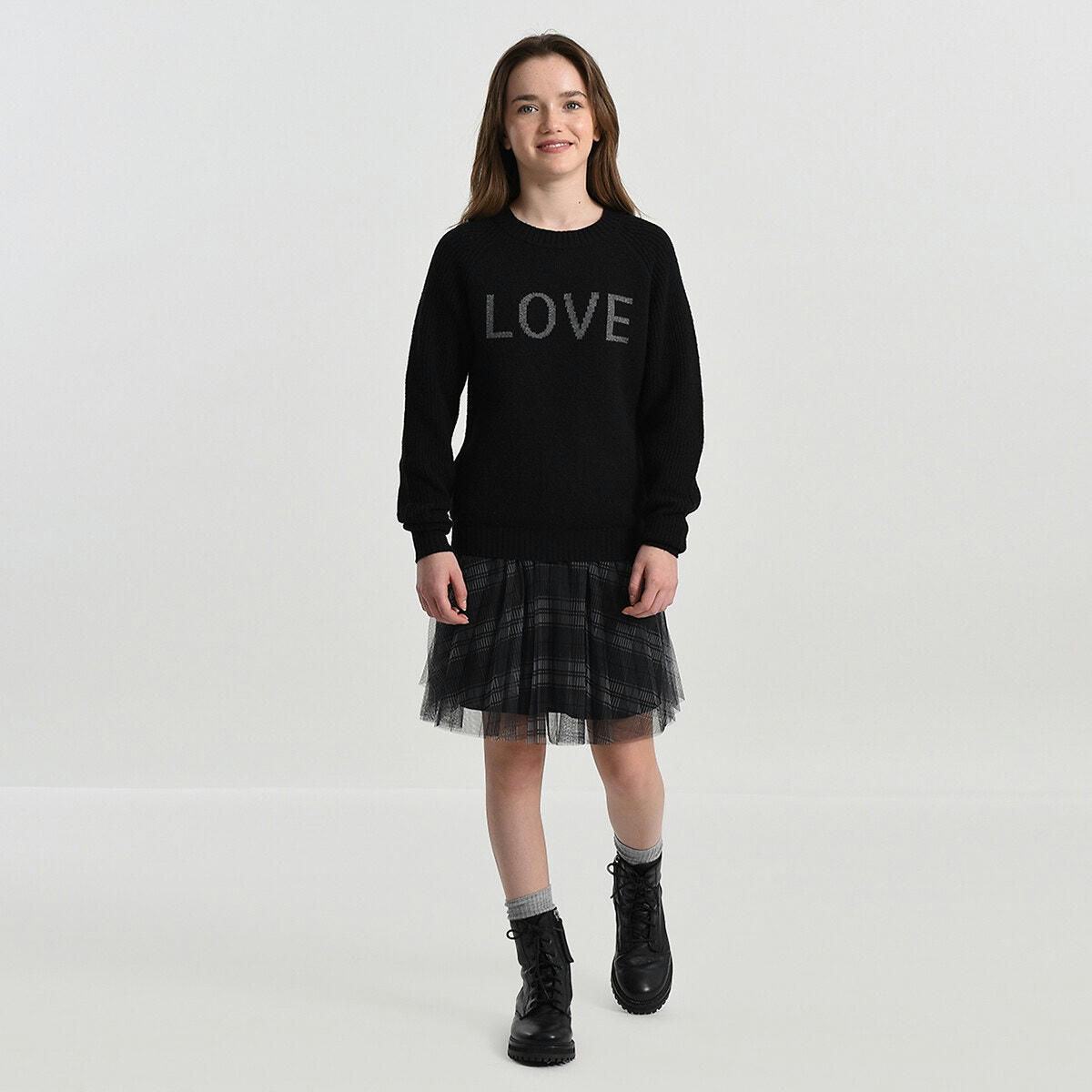 Pull jacquard col rond