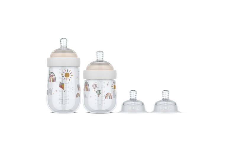 starterset babyflessen mio 3-delig - sunshine & rainbow