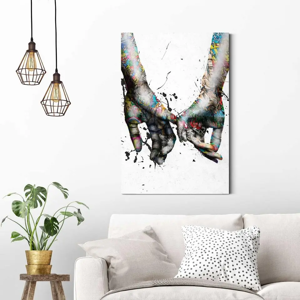 Schilderij Liefde - 90 x 60 - Bont