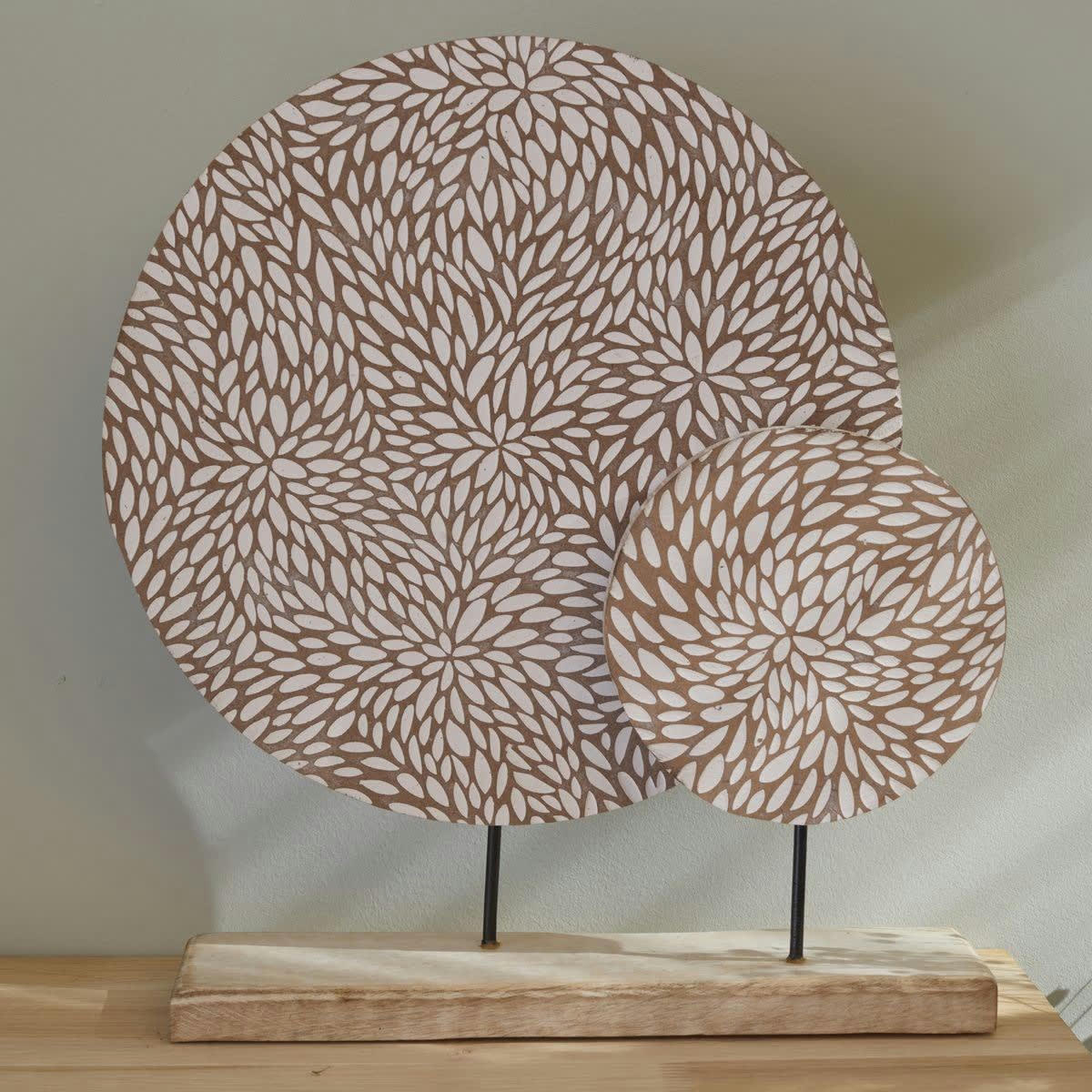 MANGO WOOD - Déco à poser sur pied en bois beige 30.5x6.3x40