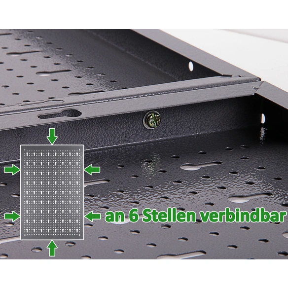 Lochwand, BxHxL: 2,5 x 59,5 x 119,5 cm, Metall, rot/grau