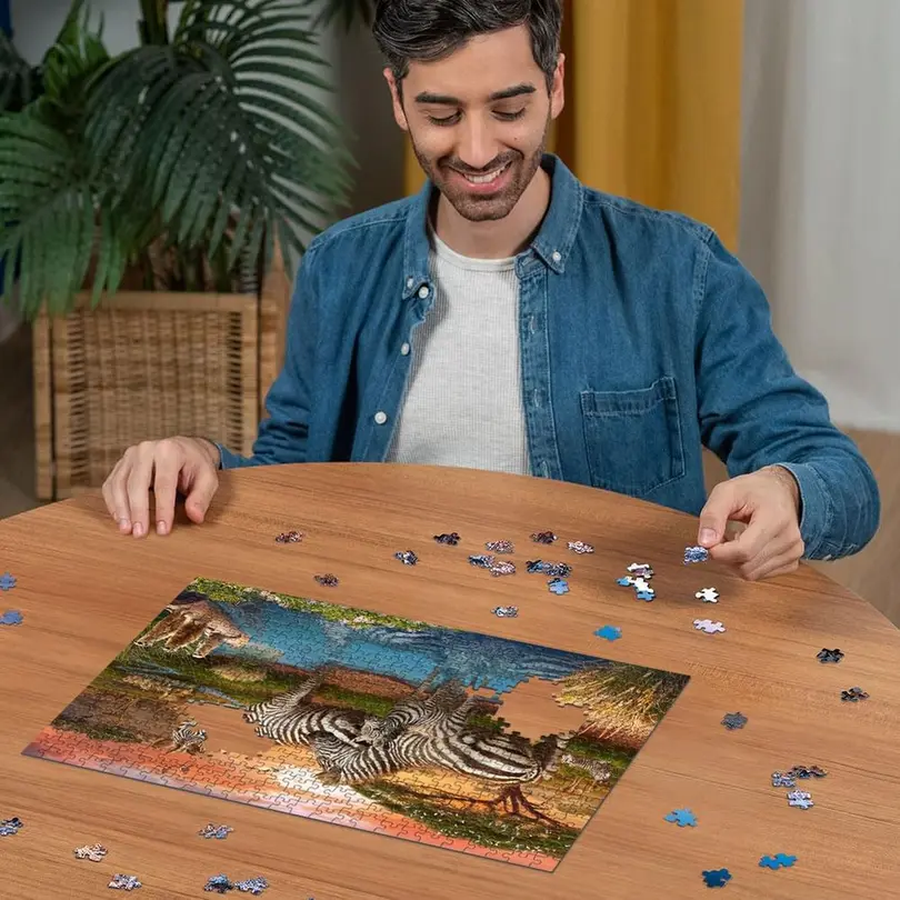 Puzzle Zebras am Wasserloch
