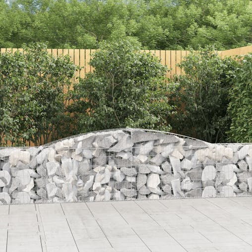 NNEVL Arched Gabion Baskets 3 pcs 400x30x60/80 cm Galvanised Iron