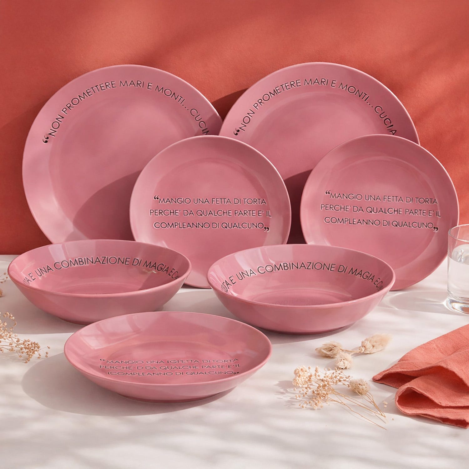 Servizio 18 piatti ceramica malva Quotes