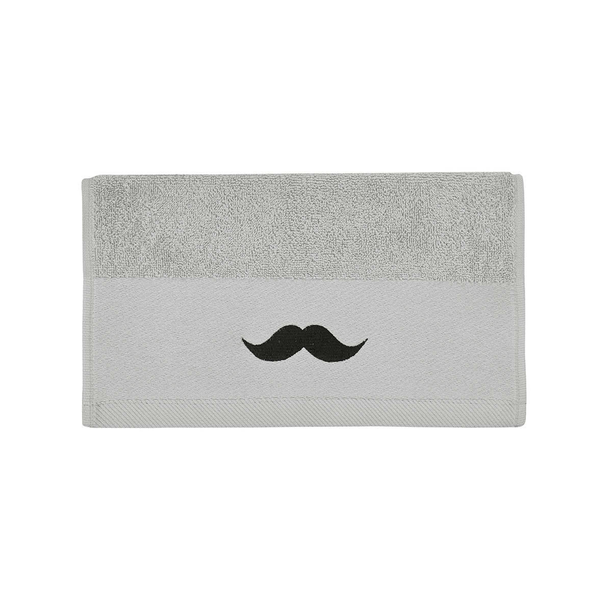 MONSIEUR - Lot de 3 serviettes invité en coton Gris Cendré 30x50 cm