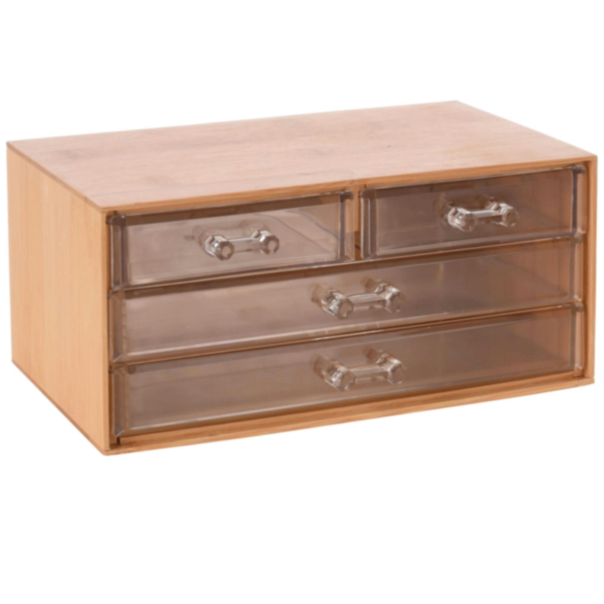 - Rangement maquillage bambou 4 tiroirs acrylique