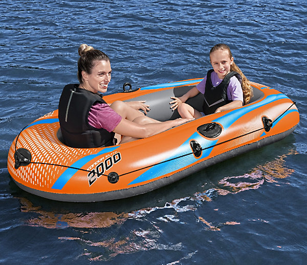 Bateau Gonflable pour 1 Adulte et 1 Enfant Bestway Kondor Elite 2000 Raft 196x106x31 cm avec Poignees et Sol Gonflable