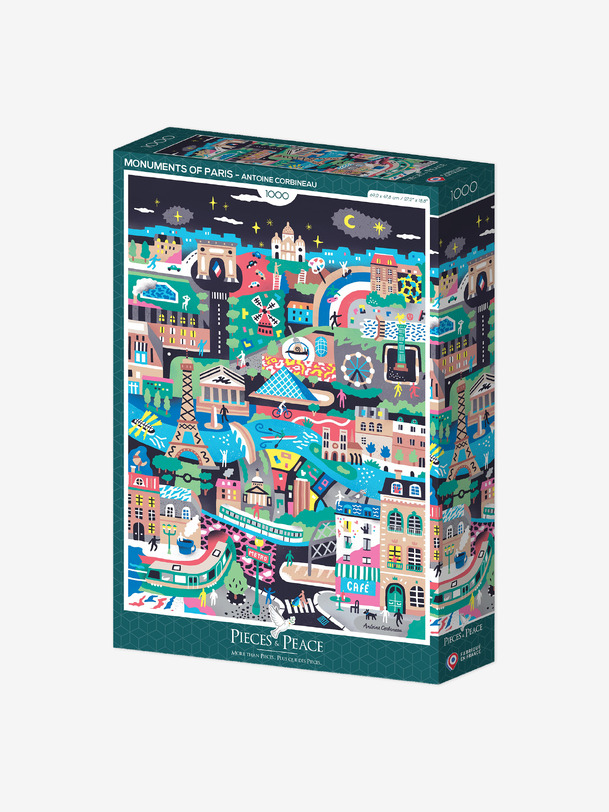 Puzzle monuments de paris 1000 pieces - piece & love multicolore