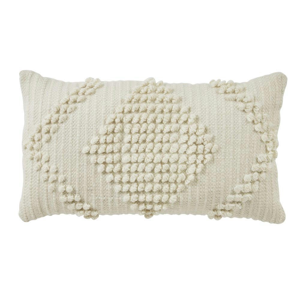 LAPRADE - Coussin en polyester recyclé écru 30x50