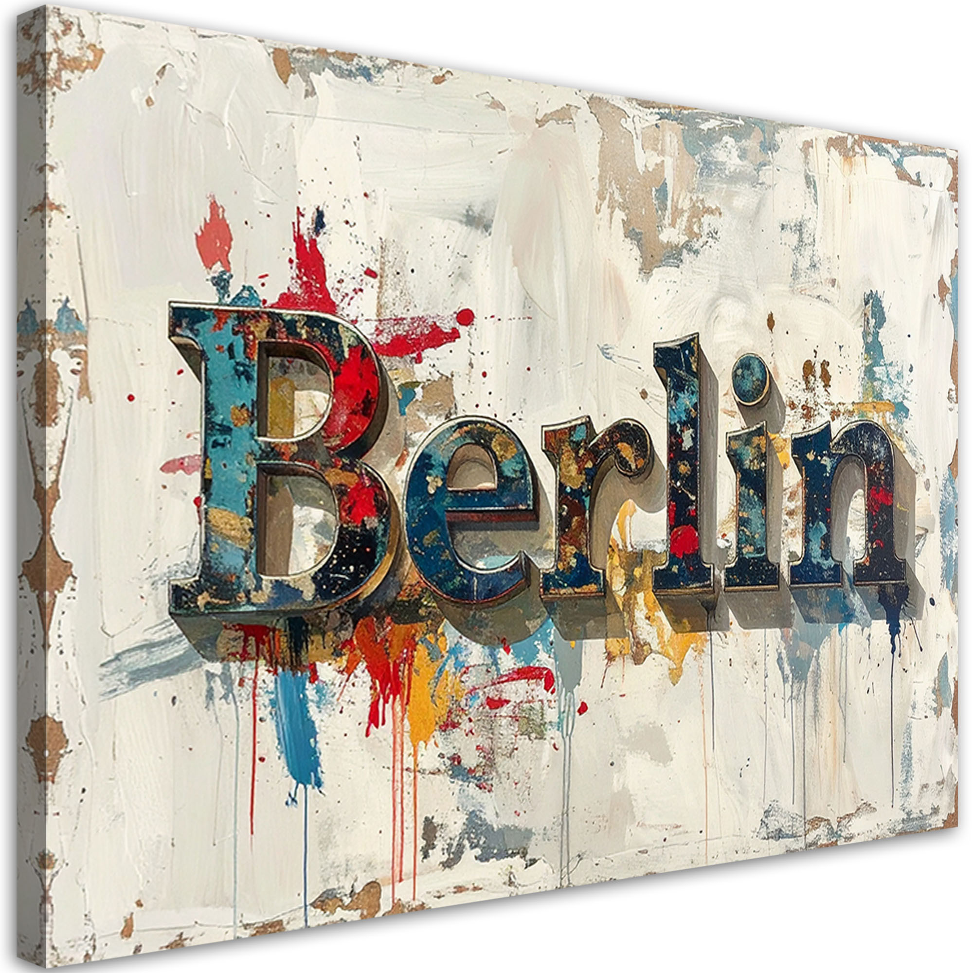Obraz do salonu biura hotelu, Napis Berlin Typografia 30x20