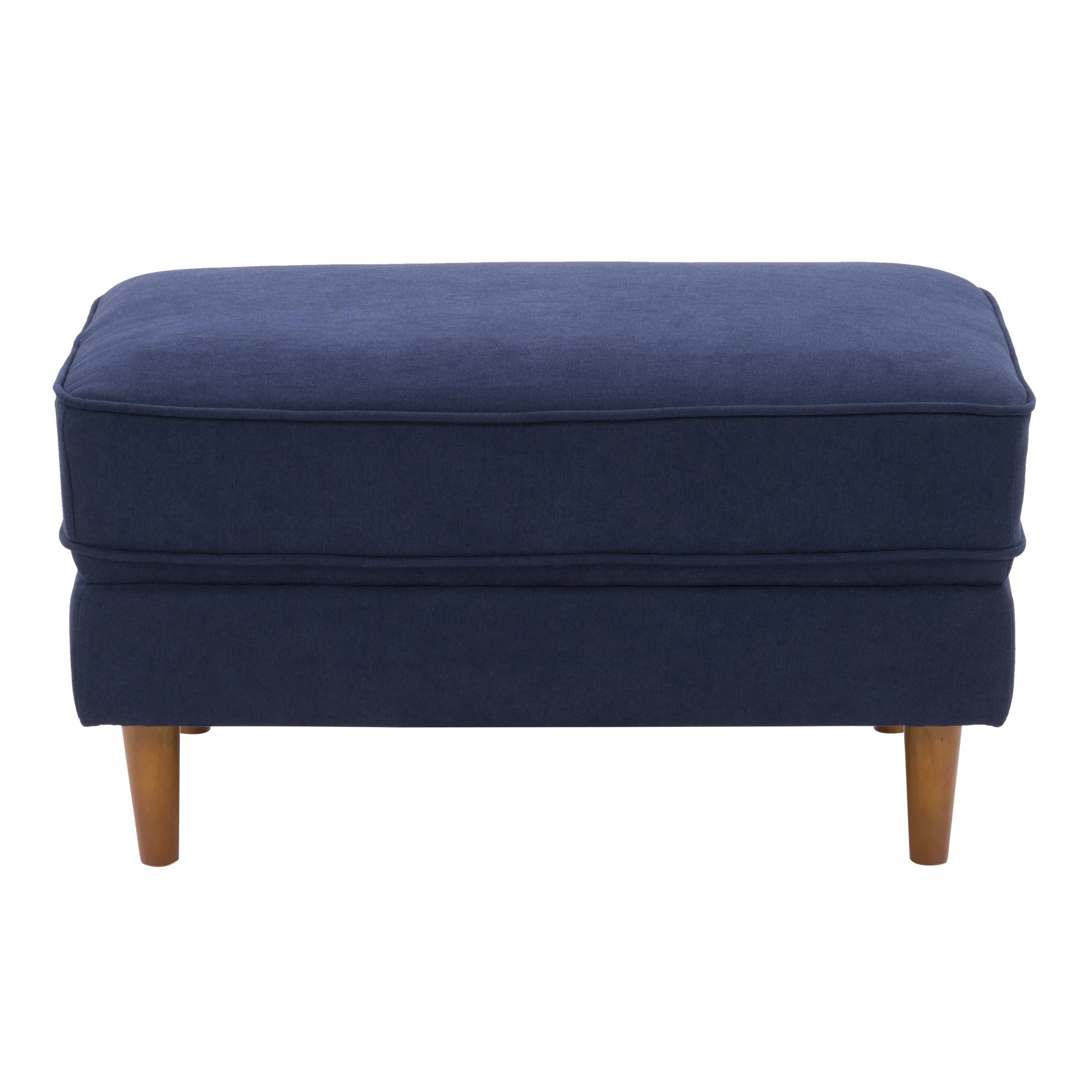 Mulberry Upholstered Mid-Century Modern Ottoman