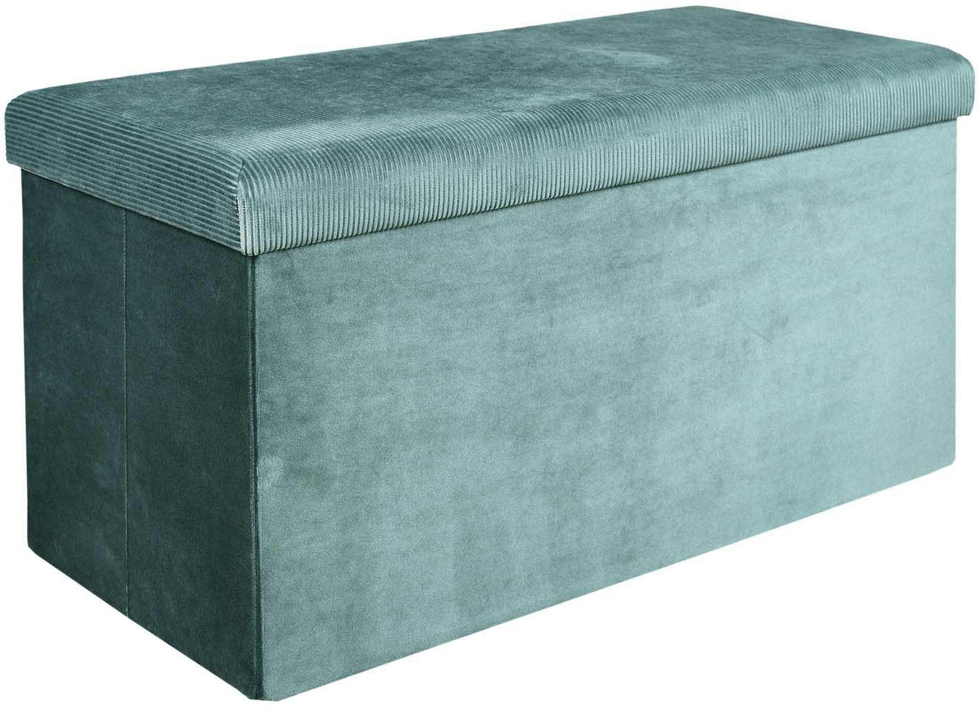 GIULIA - Banc coffre de rangement bleu cadet