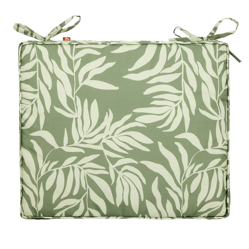 Galette de chaise rectangulaire Oxford vert 43x37cm