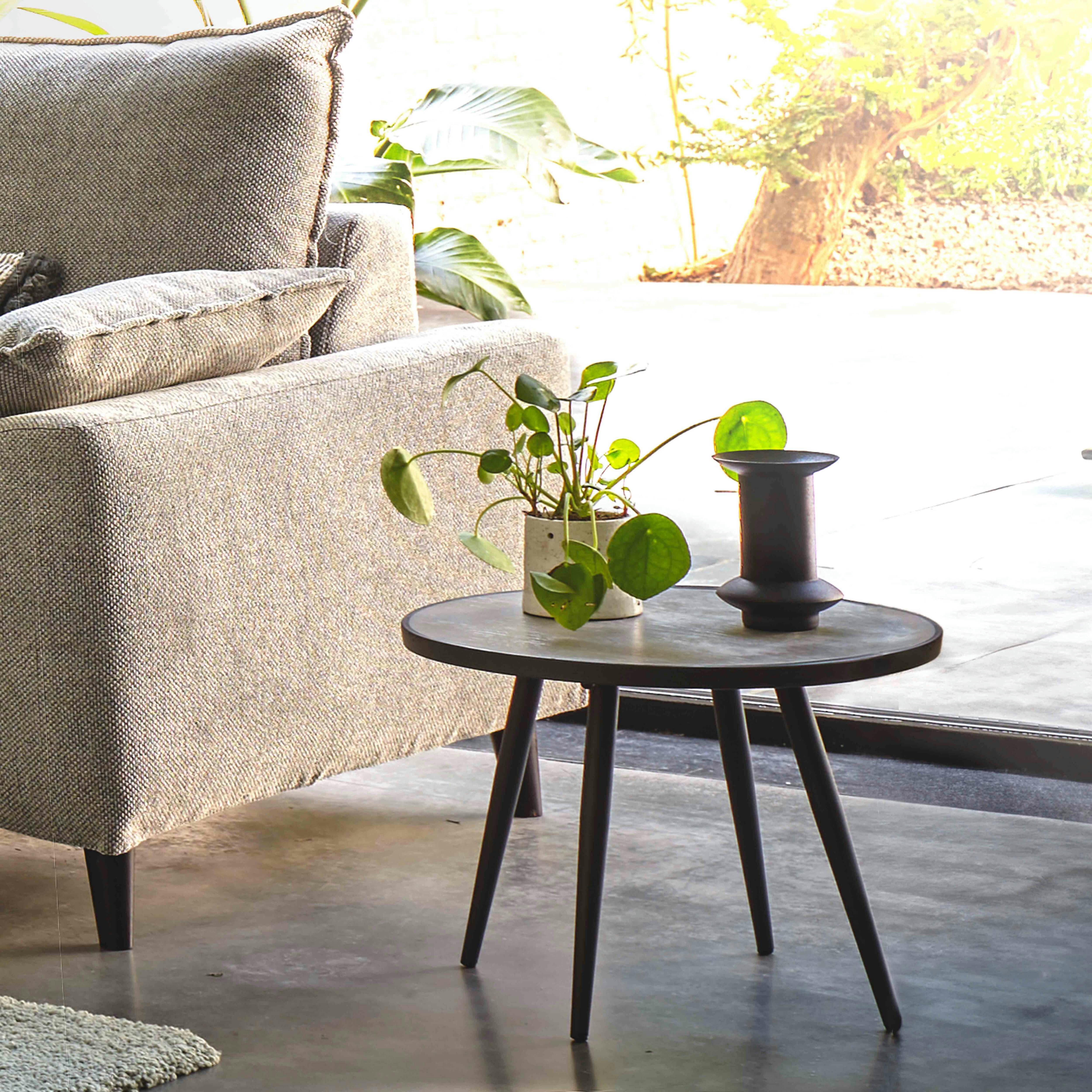 TIVOLI - Table basse ronde avec plateau effet béton