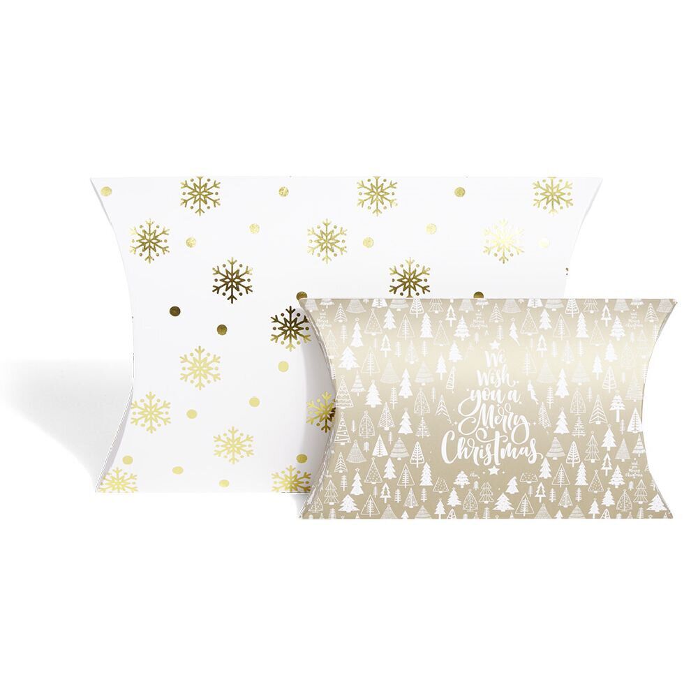 BoÎte cadeau berlingot No&euml;l motif flocon x2