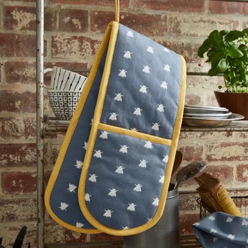 Ulster Weavers Double Oven Glove Bees Blue | 88 x 18cm
