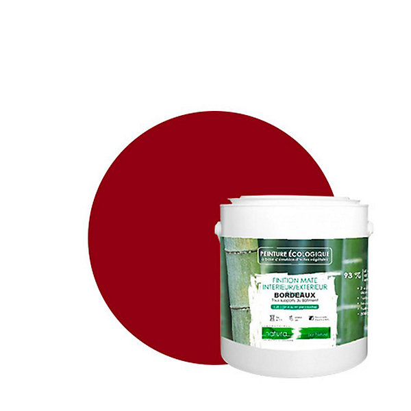 Bordeaux Peinture interieur exterieur aspect mat Natura - Bordeaux - 2.5L
